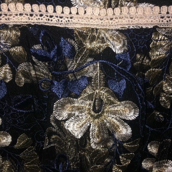 Lulus Karina Black and Blue Embroidered Peplum Dress - Picture 4 of 7